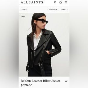 All Saints Balfern Leather Biker Jacket
